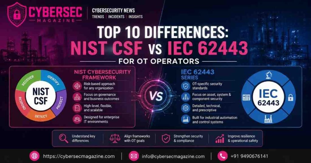 Top 10 Differences: NIST CSF vs IEC 62443 for OT Operators